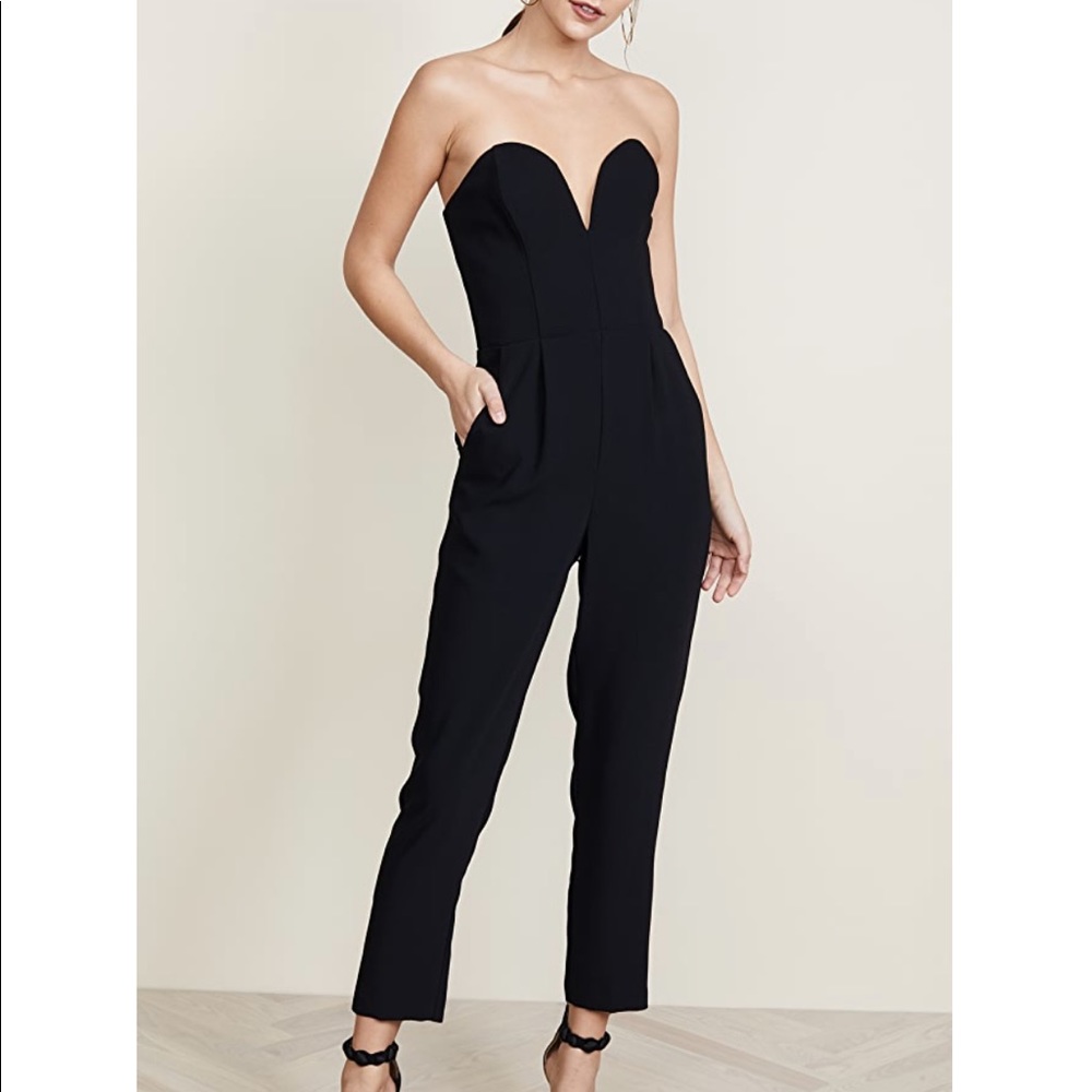 Amanda Uprichard Cherri Black Strapless Jumpsuit